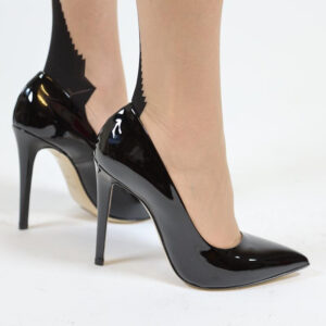 Klassische italienische High Heels schwarz Lackleder