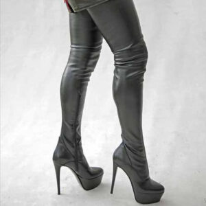 Extralange Overknee Plateau Stiefel