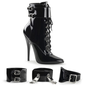 DOMINA-1023 High-Heels Stiefelette schwarz Lack