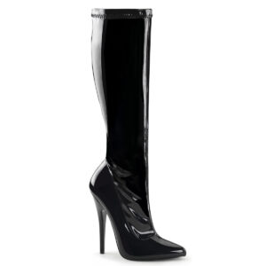 DOMINA-2000 High Heel Kniestiefel schwarz Lack