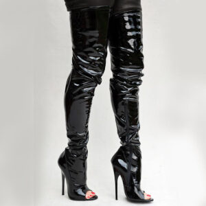 Extrem High Heels Peep Toe Overknee Stiefel