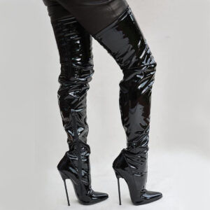 Extrem High Heels Lackstiefel schwarz