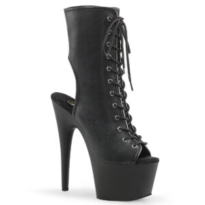 ADORE-1016 Offene Open-Toe Plateau Stiefelette schwarz PU