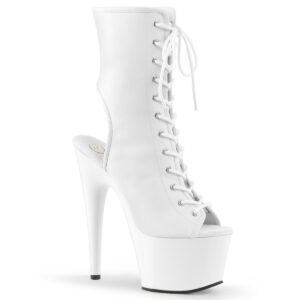 ADORE-1016 Offene Open-Toe Plateau Stiefelette weiss PU