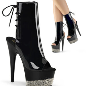 ADORE-1018-3 Offene Open-Toe Plateau Stiefelette mit Strass