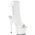 ADORE-1018 Offene Open-Toe Plateau Stiefelette weiss Lack