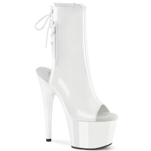ADORE-1018 Offene Open-Toe Plateau Stiefelette weiss Lack