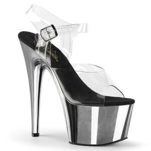ADORE-708 High Heel Plateau Sandalette silber Chrom