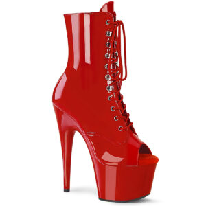 ADORE-1021 Peep Toe Plateau Stiefelette rot Lack