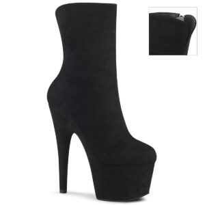 ADORE-1042 Plateau Stiefelette Velour schwarz