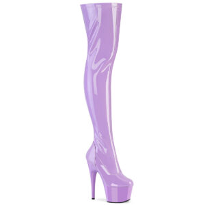 ADORE-3000 Overknee Stiefel mit Plateau lavendel Stretchlack