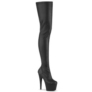 ADORE-4000 Overknee Stiefel mit Plateau schwarz Stretchkunstleder