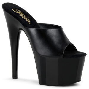 ADORE-701 Plateau Pantolette schwarz Leder