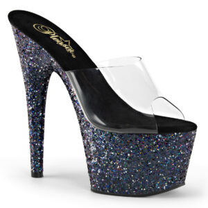 ADORE-701LG Plateau Pantolette schwarz Multicolor Glitter
