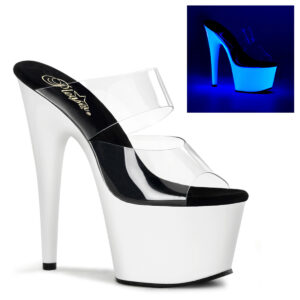 ADORE-702UV High Heel Plateau Pantolette neon weiss