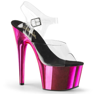 ADORE-708 High Heel Plateau Sandalette hot pink Chrom
