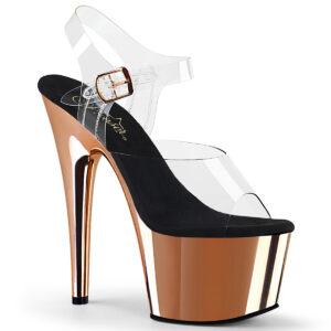ADORE-708 High Heel Plateau Sandalette rose gold Chrom