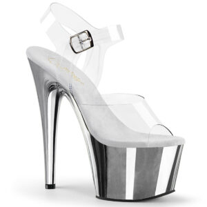 ADORE-708 High Heel Plateau Sandalette silber Chrom