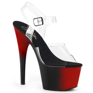 ADORE-708BR High Heel Plateau Sandalette schwarz-rot