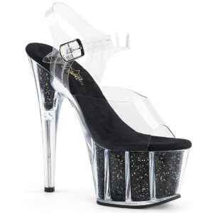 ADORE-708G Plateau High Heels schwarz Glitter