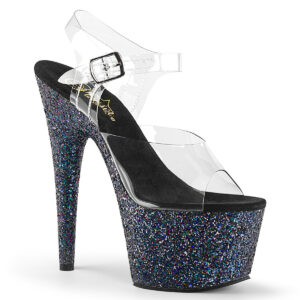 ADORE-708LG Plateau High Heels schwarz Glitter