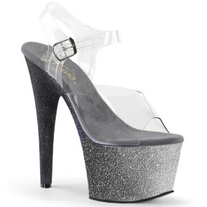 ADORE-708OMBRE Plateau High Heels Sandalette schwarz-silber