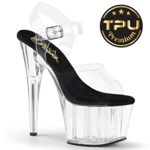 ADORE-708PREM Plateau High Heel Sandalette TPU durchsichtig