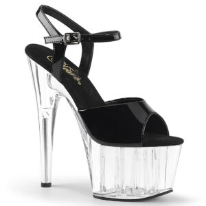 ADORE-709 High Heel Plateau Sandalette schwarz-klar
