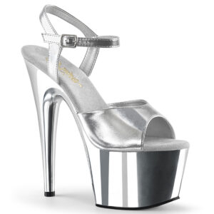 ADORE-709 High Heel Plateau Sandalette silber Chrom