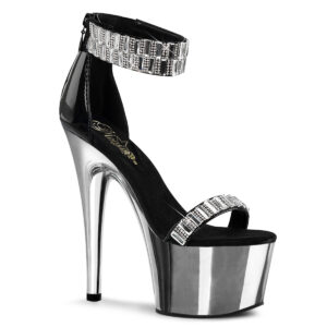 ADORE-769RS High Heel Plateau Sandalette silber Strass