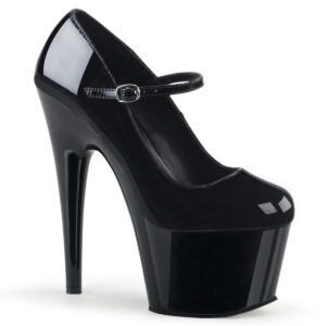 ADORE-787 Mary Jane Plateau Pumps schwarz Lack