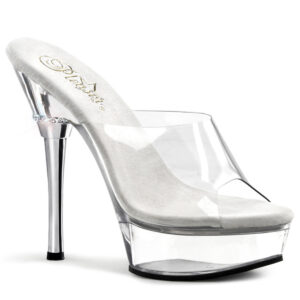 ALLURE-601 Plateau Pantolette durchsichtig