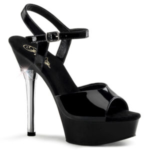 ALLURE-609 Plateau Sandalette schwarz Lack