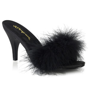AMOUR-03 Satin Pantolette schwarz