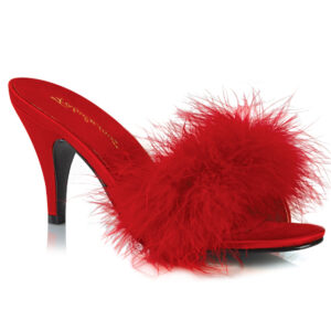AMOUR-03 Satin Pantolette rot