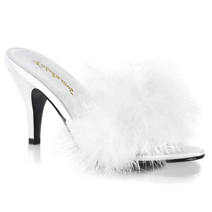 AMOUR-03 Satin Pantolette weiß