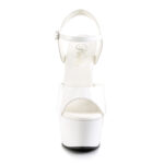 High Heel Plattformsandalette in weiss Lack mit einem eleganten Riemchen.