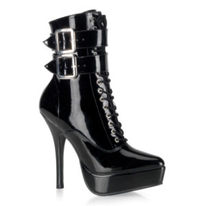 INDULGE-1026 Plateau Stiefelette schwarz Lack