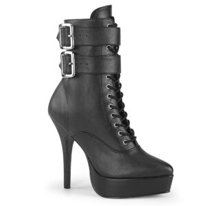 INDULGE-1026 Plateau Stiefelette schwarz Kunstleder