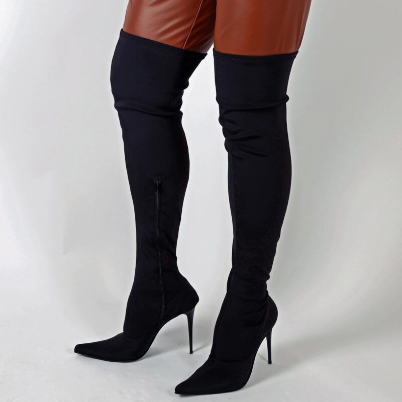 High Heel Lycra Overknee Stiefel mit 13 cm Absatz.