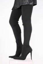 High Heel Lycra Overknee Stiefel mit 13 cm Absatz.
