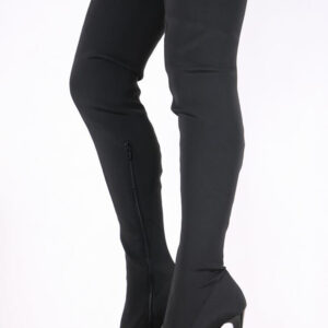 High Heel Lycra Overknee Stiefel mit 13 cm Absatz.