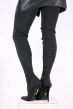 High Heel Lycra Overknee Stiefel mit 13 cm Absatz.
