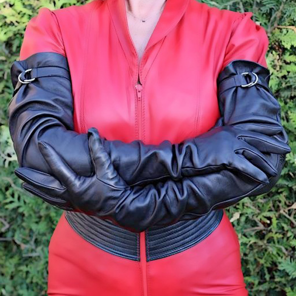 70-cm-Miceli-Damen-Lederhandschuhe-mit-Schnalle-1