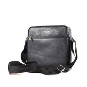 Umhängetasche schwarz Leder