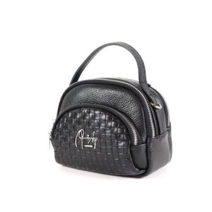 Handtasche schwarz Leder