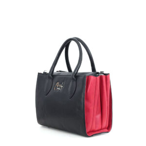 Handtasche schwarz-rot Kalbsleder