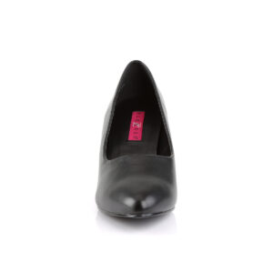 Klassische Damen Pumps mit 7,5 cm Blockabsatz in schwarz Kunstleder von Pleaser Pink Label.