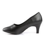 Klassische Damen Pumps mit 7,5 cm Blockabsatz in schwarz Kunstleder von Pleaser Pink Label.