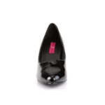 Klassische Damen Pumps mit 7,5 cm Blockabsatz in schwarz Lack von Pleaser Pink Label.